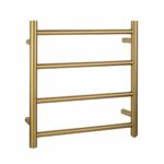 Round Brushed Gold Electric Heated Towel Rack - 4 Bars - 500mm | BUYG04.R.HTR