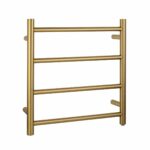 Round Brushed Gold Electric Heated Towel Rack - 4 Bars - 500mm | BUYG04.R.HTR