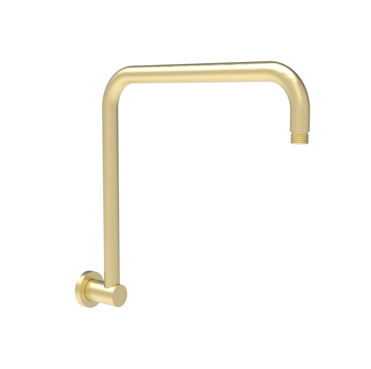 Round Brushed Gold Rectangle Curved Shower Arm - PRY020-BG