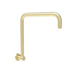 Round Brushed Gold Rectangle Curved Shower Arm - PRY020-BG