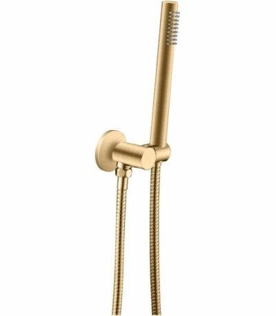 Round Brushed Gold Shower Rail with Handheld Shower | BUYG2131.SH