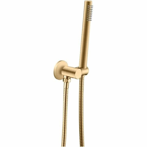 Round Brushed Gold Shower Rail with Handheld Shower | BUYG2131.SH