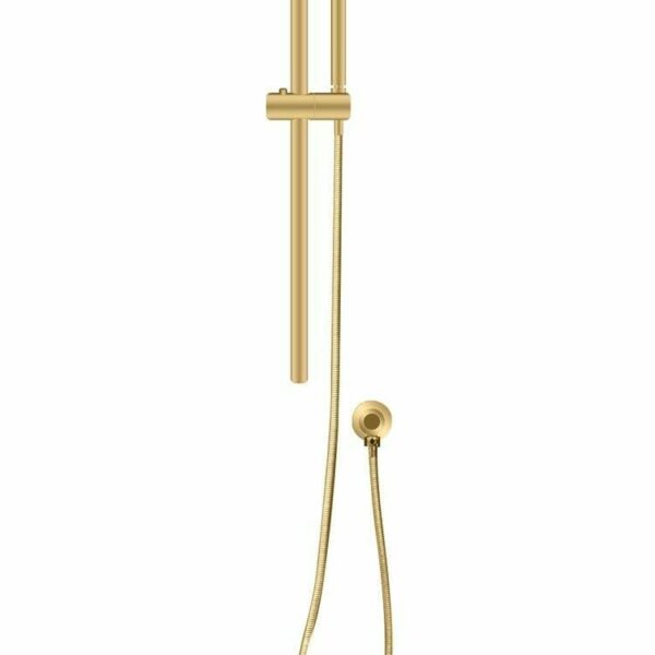 Round Brushed Gold Stainless Steel Rail with Handheld Shower-Fixed Wall Connector Set | BUYG2147-1.SH