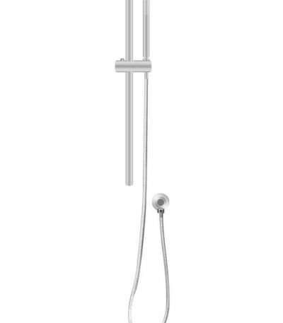 Round Brushed Nickel Stainless Steel Rail with Handheld Shower-Fixed Wall Connector Set | BU2147-1.SH