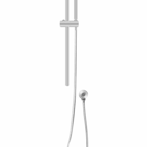 Round Brushed Nickel Stainless Steel Rail with Handheld Shower-Fixed Wall Connector Set | BU2147-1.SH
