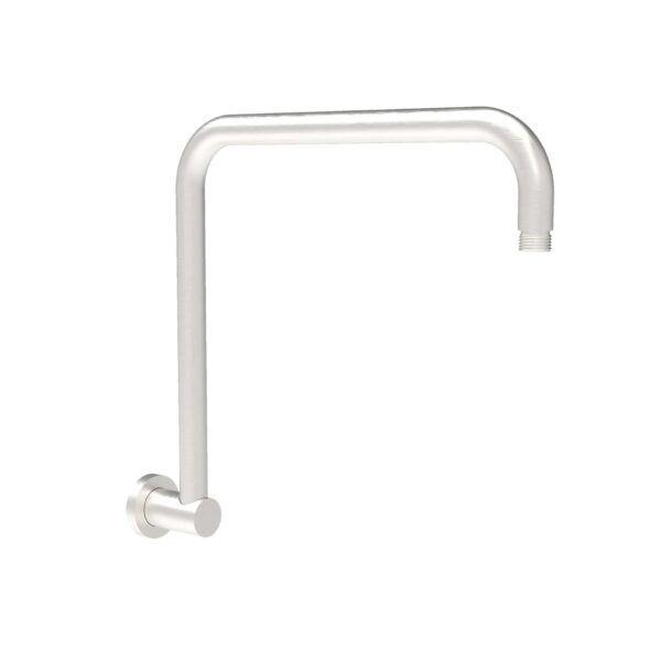 Round Brushed Nickle Rectangle Curved Shower Arm - PRY020-BN