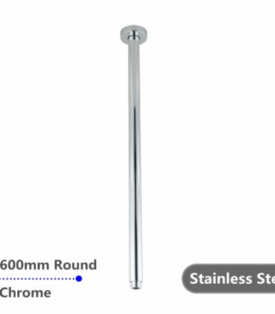 Round Chrome Ceiling Shower Arm 600mm Stainless Steel