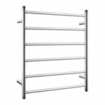 Round Chrome Electric Heated Towel Rack - 6 Bars - 600mm | CH06.R.HTR