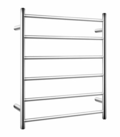 Round Chrome Electric Heated Towel Rack - 6 Bars - 600mm | CH06.R.HTR