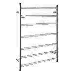 Round Chrome Electric Heated Towel Rack - 7 Bars - 600mm | CH07.R.HTR