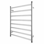 Round Chrome Electric Heated Towel Rack - 8 Bars - 600mm | CH08.R.HTR