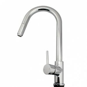 Round Chrome Pull Out Kitchen Sink Mixer Tap | CH1016.KM