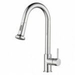Round Chrome Pull Out Spray Kitchen Sink Mixer Tap | CH1013.KM