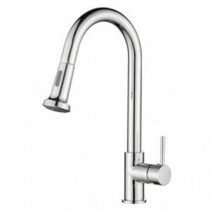 Round Chrome Pull Out Spray Kitchen Sink Mixer Tap | CH1013.KM