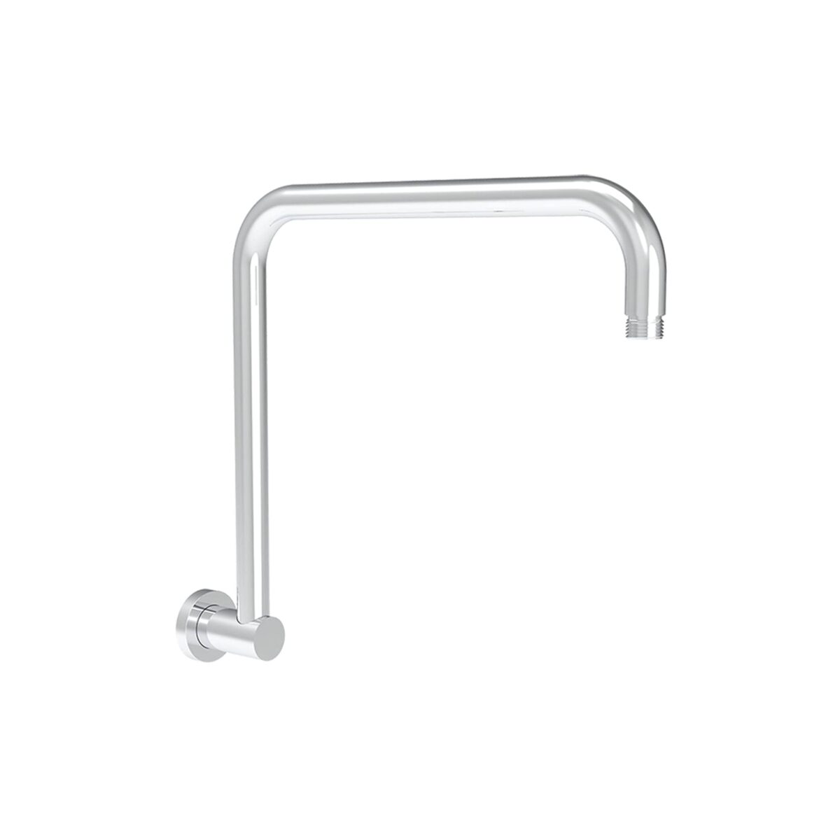 Round Chrome Rectangle Curved Shower Arm - PRY020