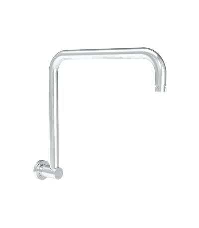 Round Chrome Rectangle Curved Shower Arm - PRY020