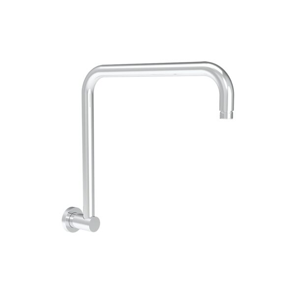 Round Chrome Rectangle Curved Shower Arm - PRY020