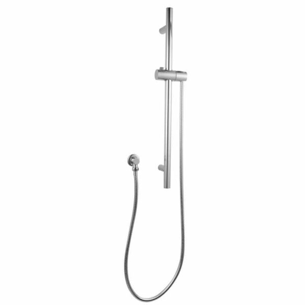 Round Chrome Stainless Steel Rail without Handheld Shower-Fixed Wall Connector Set | CH2147-1.SH.N