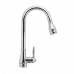 Round Chrome Vintage Pull Out Kitchen Sink Mixer Tap | CH1018.KM