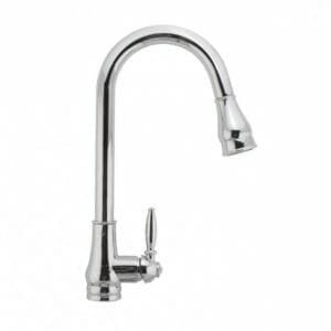 Round Chrome Vintage Pull Out Kitchen Sink Mixer Tap | CH1018.KM