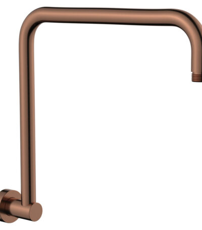 Round Fixed Gooseneck Shower Arm, Brushed Copper