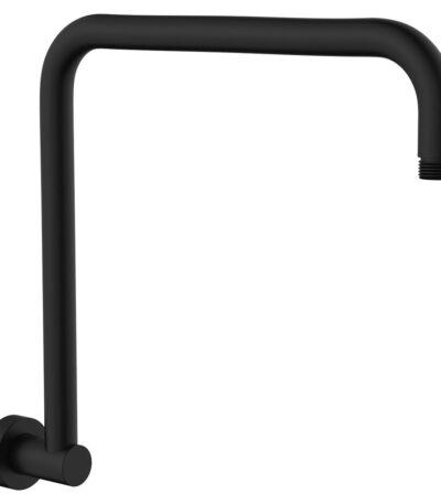 Round Fixed Gooseneck Shower Arm, Matte Black