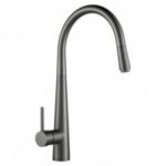 Round Gun Metal Grey Pull Out Kitchen Sink Mixer Tap | KM1021GR