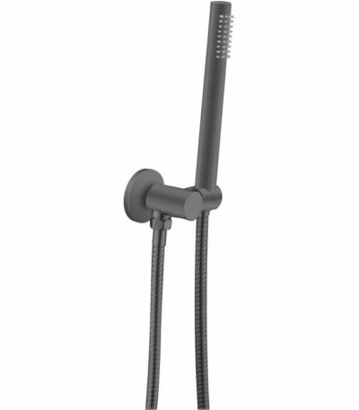Round Gun Metal Grey Shower Rail with Handheld Shower | GM2131.SH