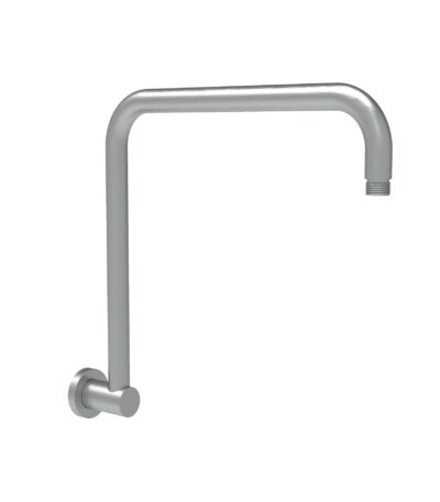 Round Gun Metal Rectangle Curved Shower Arm - PRY020-GM