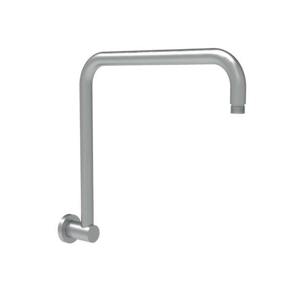 Round Gun Metal Rectangle Curved Shower Arm - PRY020-GM