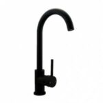Round Matt Black Kitchen Sink Mixer Tap | OX1026.KM
