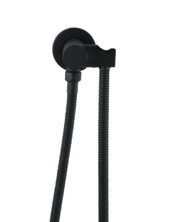 Round Matt Black Shower Rail without Handheld Shower | OX2131.SH.N