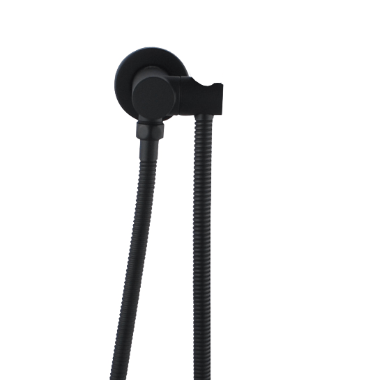 Round Matt Black Shower Rail without Handheld Shower | OX2131.SH.N