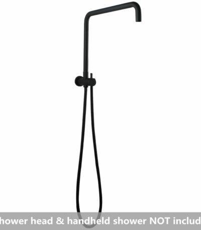 Round Matt Black Shower Station without Shower Head and Handheld Shower | OX2138.SH.N