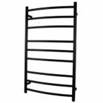 Round Matte Black Electric Heated Towel Rack - 9 Bars - 600mm | OX09.R.HTR