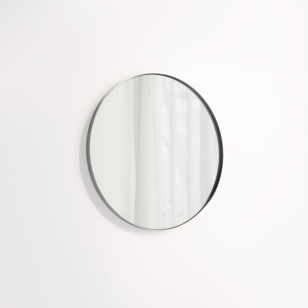 Round Mirror 600mm - Brushed Gunmetal