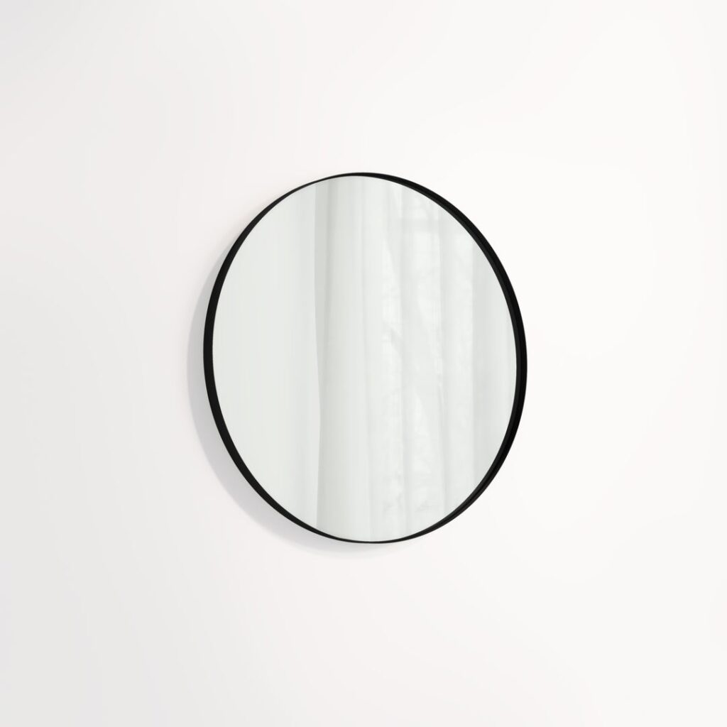 Round Mirror 600mm - Matte Black
