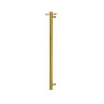 Round Vertical Brushed Gold Electric Heated Towel Rack Single Bar | BUYG01-VER.HTR