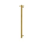 Round Vertical Brushed Gold Electric Heated Towel Rack Single Bar | BUYG01-VER.HTR