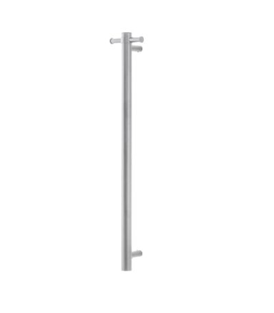 Round Vertical Brushed Nickel Electric Heated Towel Rack Single Bar | BU01-VER.HTR