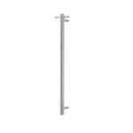 Round Vertical Brushed Nickel Electric Heated Towel Rack Single Bar | BU01-VER.HTR