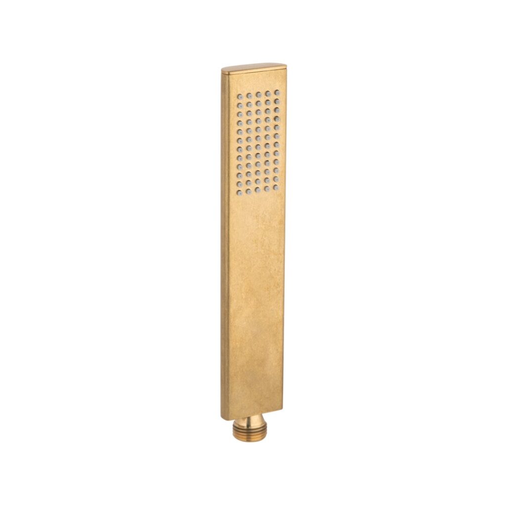 Rounded Rectangle Hand Shower - Tumbled Aged Brass