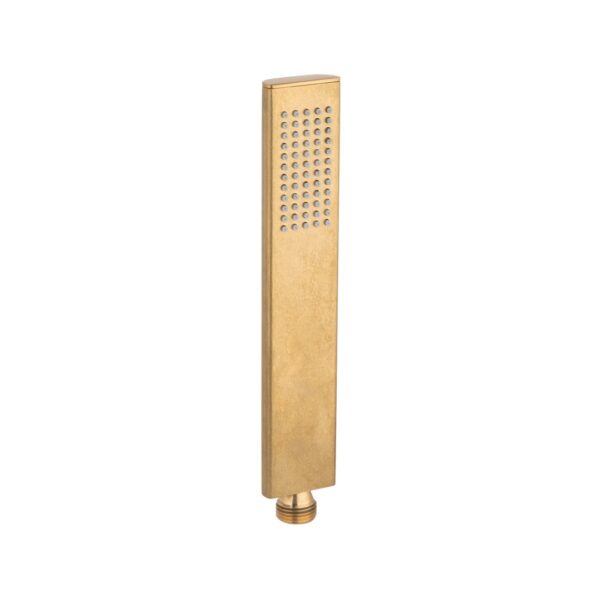 Rounded Rectangle Hand Shower - Tumbled Aged Brass