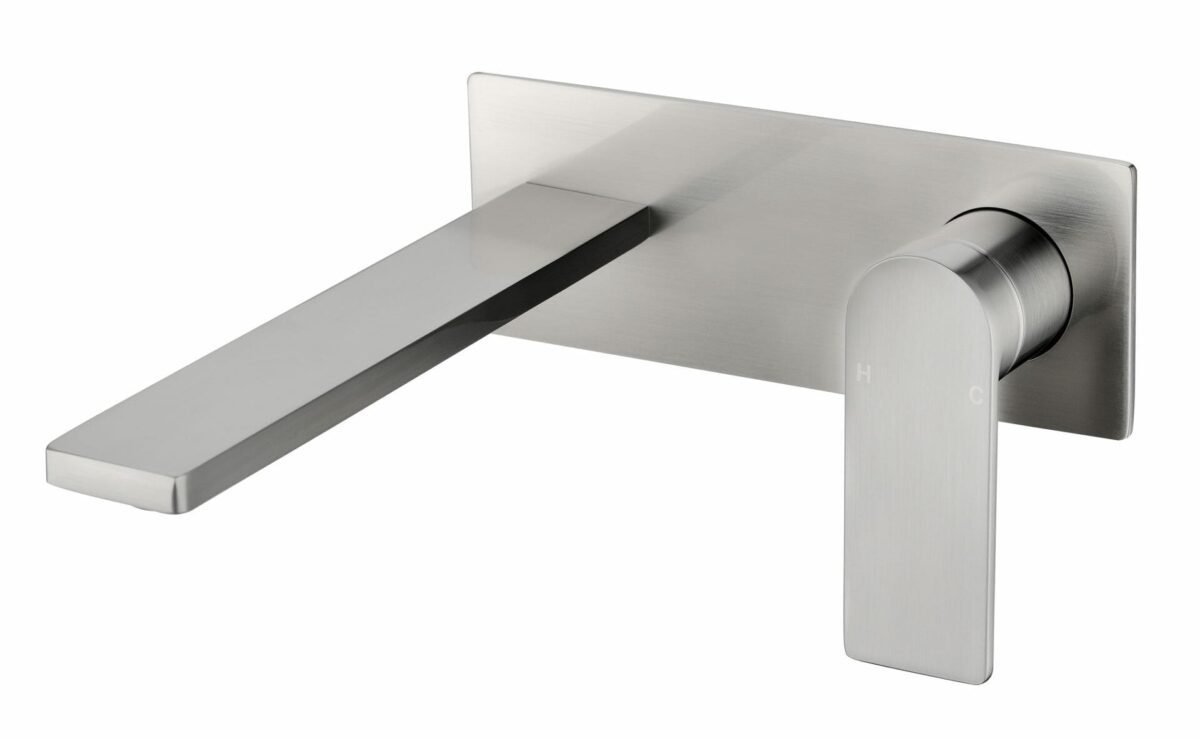 Ruki Wall Basin Mixer - Brushed Nickel | PBS3003BN
