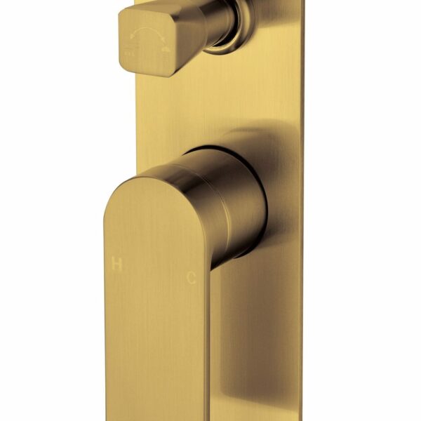 Ruki Wall Mixer With Diverter - Brushed Gold | PBS3002BG