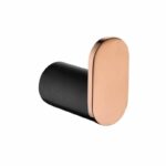 RUSHY Matt Black & Chrome Round Robe Hook | OXCH6507.TR