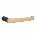 RUSHY Matt Black & Chrome Toilet Paper Holder | OXCH6513.TR