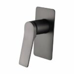 RUSHY Square Brushed Gun Metal Grey Built-in Shower Mixer(Brass) | BUGM0156.ST