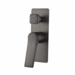 RUSHY Square Brushed Gun Metal Grey Wall Mixer With Diverter | BUGM0155.ST