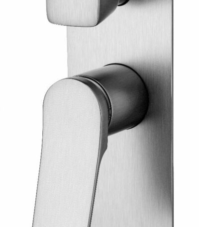 RUSHY Square Brushed Nickel Wall Mixer With Diverter | BU0155-2.ST